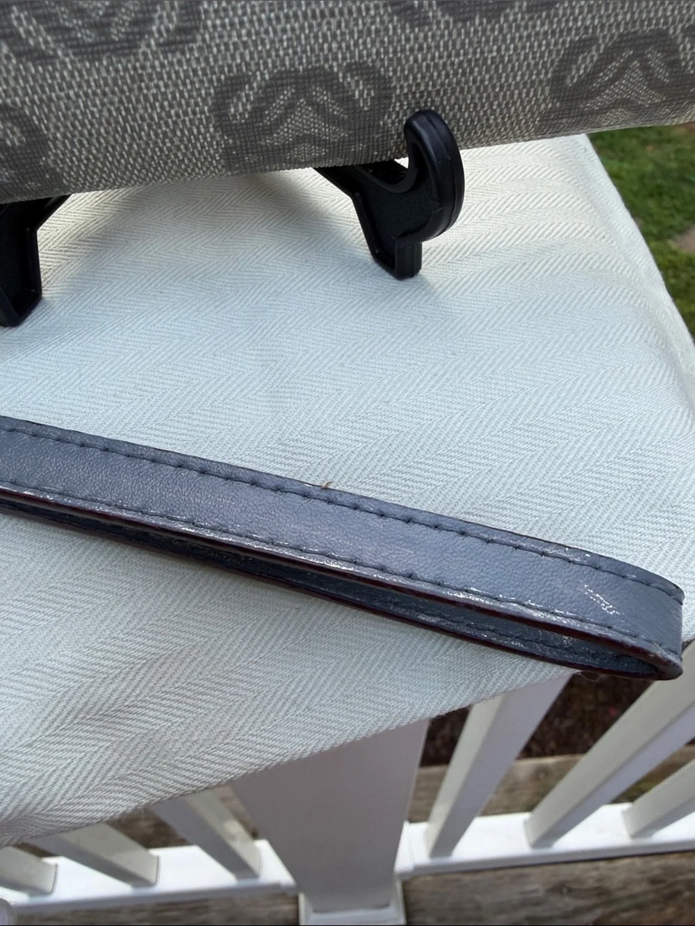 Loewe Vintage Beige and Gray Monogram Zip-Around Logo Wristlet Wallet